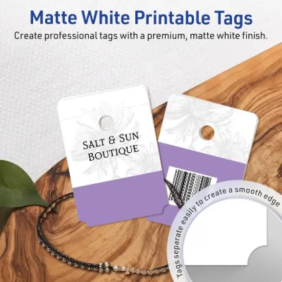 Avery Rounded Foldover Tags, 1-1/2" x 2-1/8", Matte White, 80 Total image {2}