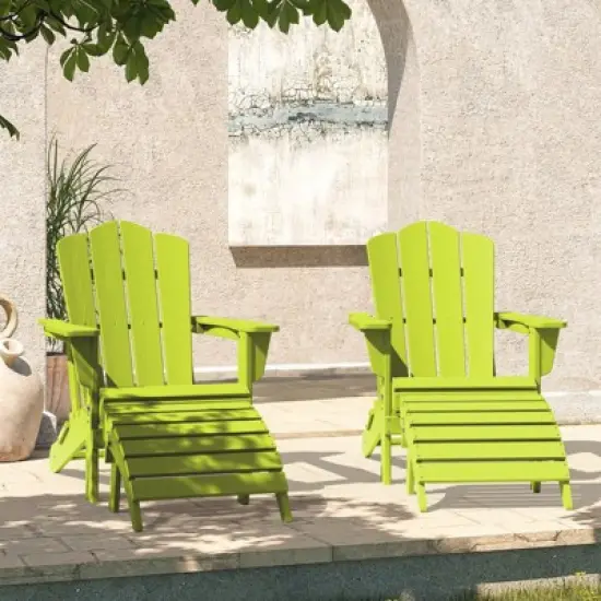 Hyleory HDPE Foldable Outdoor Folding Ottoman Patio Footrest for Adirondack Chairs image {1}