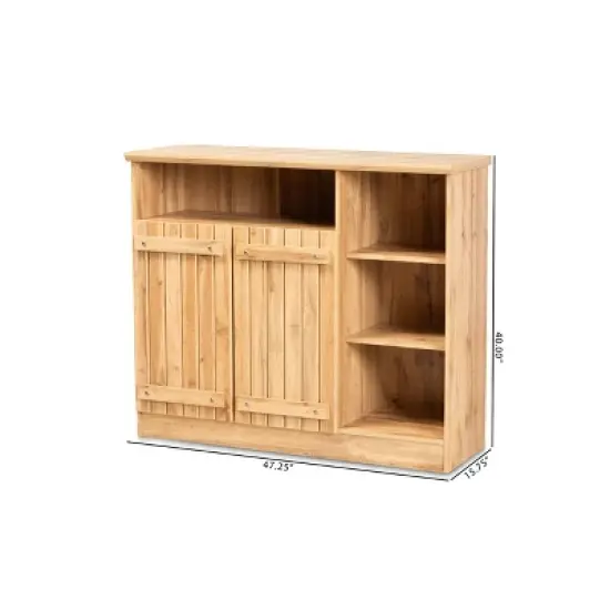 2 Door Eren Farmhouse Wood Dining Room Sideboard Buffet - Baxton Studio image {7}