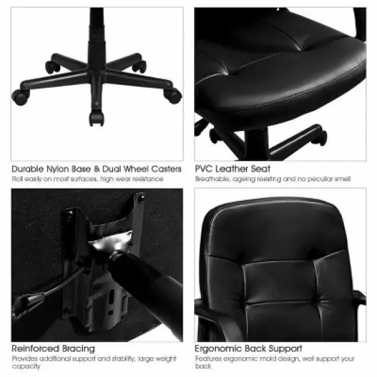 Costway Ergonomic Mid-Back Executive Office Swivel Computer Desk Chair New image {7}