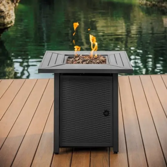 Nestl 28" Wicker Rattan Fire Pit Table image {9}