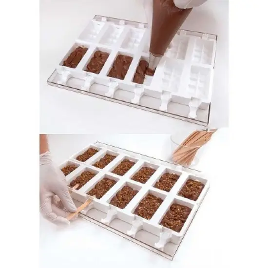 Silikomart Silicone Mold for Ice Cream Pops: Divided Shape, 12 Cavities image {1}