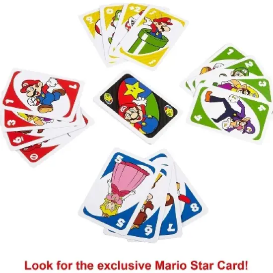 Mattel Games UNO Super Mario Card Game for Kids & Family, 2-10 Players, Ages 7 Years & Older image {3}