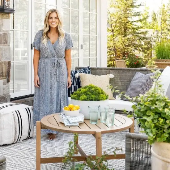 Wicker & Metal X Frame Patio Sofa - Gray - Threshold&trade; designed with Studio McGee image {7}