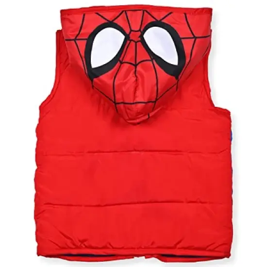 Marvel Boy's Spiderman Graphic Printed 3 Piece Coordinates, Jogger Pants, Hooded Vest, and Long Sleeve Tee for toddler image {1}