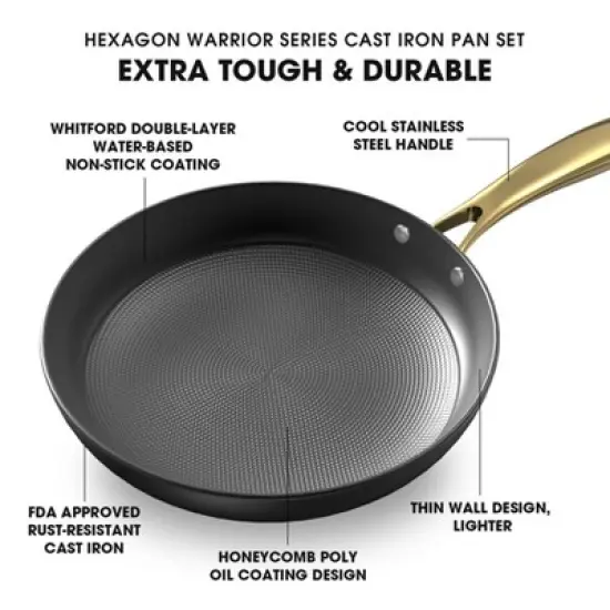 imarku Professional Cooking Utensils 2Pcs - 10 inch & 12 Inch Frying Pan Set, Long Lasting Nonstick,  Nonstick Pizza Pan,Dishwasher Safe image {4}