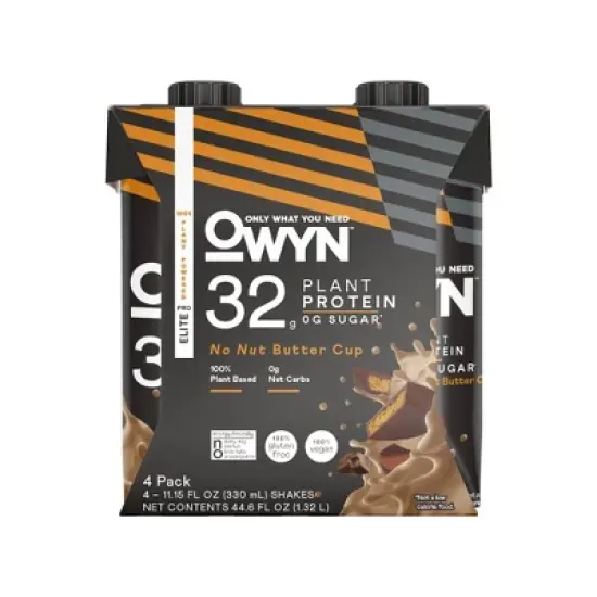OWYN Pro Elite 32g Dairy Free Protein Shake - No Nut Butter Cup - 4pk image {4}