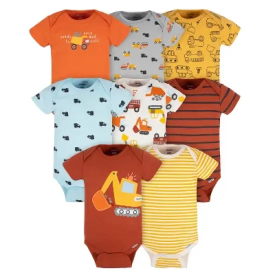 Gerber Baby Boys' Short Sleeve Onesies&reg; Bodysuits, 8-Pack image {15}