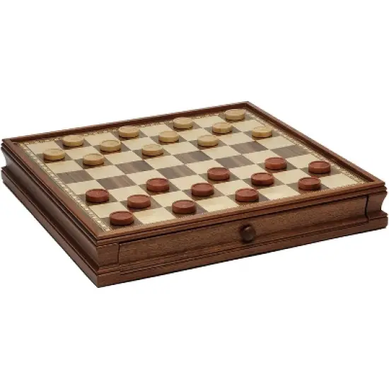 WE Games French Staunton Wood Chess & Checkers Set, 15 inch Board with Storage image {3}