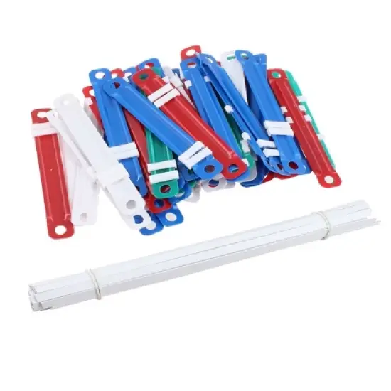 Unique Bargains Office Colorful Plastic Binding Document Paper Fasteners 50 Pcs image {2}