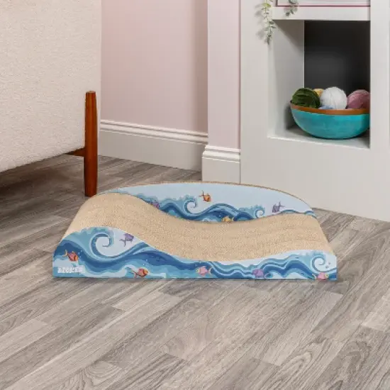 THE LICKER STORE Kokomo Coastal Cardboard Lounge Bed Cat Scratcher with Catnip image {7}