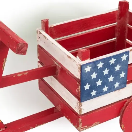 Novelty American Flag Wooden Planter - Alpine Corporation image {5}