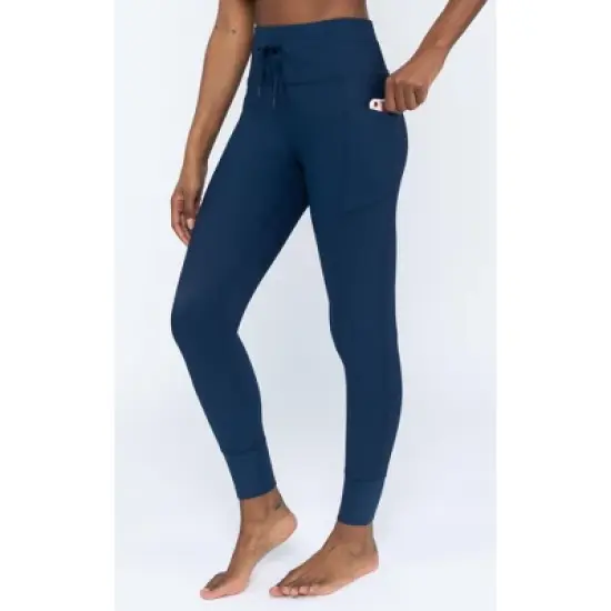 Yogalicious Interlink High Waist Ribbed Jogger with Pockets and Drawstring image {9}