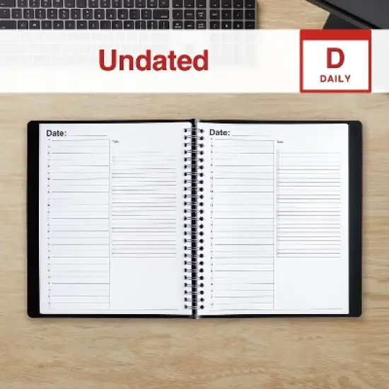 2024 Staples 7" x 8.75" Daily Planner Black (ST60461-24) image {1}