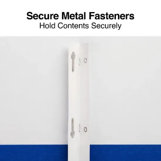 Staples School Grade 2 Pocket Folder with Fasteners Blue 25/Box 27542-CC image {3}