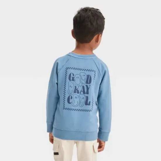 Toddler Boys' Washed Crew Neck Pullover Sweatshirt - Cat & Jack&trade; image {1}
