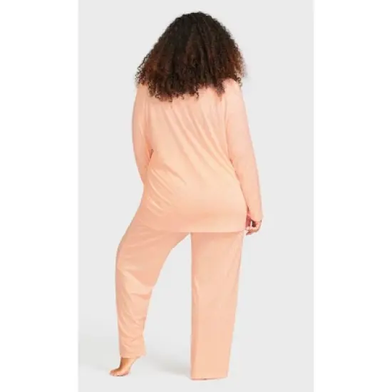 Women's Plus Size Button Through Sleep Top - Pink | AVENUE image {3}