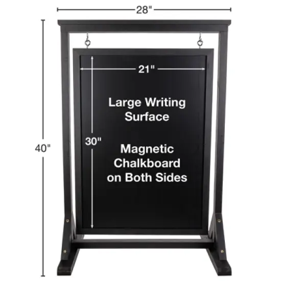 Excello Global Products Rustic Handcrafted Chalkboard Sign: Sidewalk Sign Message Board with Double Sided Display image {5}
