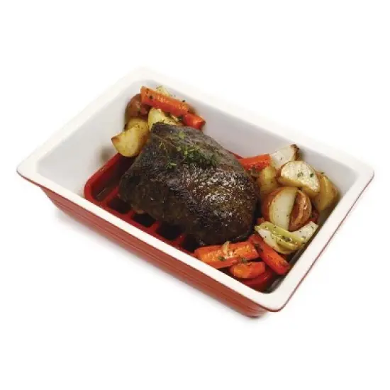 Norpro 9" x 6" Nonstick Silicone Rectangle Roast Rack and Trivet image {3}