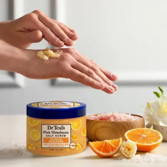 Dr Teal's Glow & Radiance Vitamin C Citrus Salt Scrub - 16oz image {5}