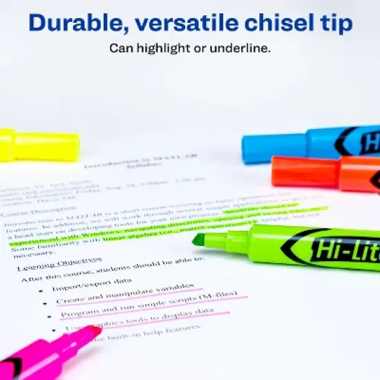 Avery Hi-Liter Desk-Style Highlighters, SmearSafe, Chisel Tip, 12 Assorted Color Highlighters (98034) image {2}