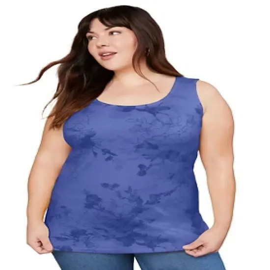 June + Vie by Roaman's Women&rsquo;s Plus Size Scoopneck One + Only Tank Top image {3}