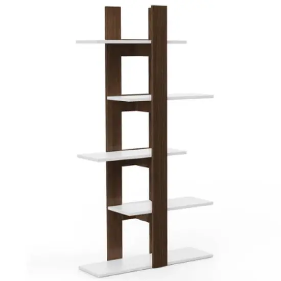 Costway 5-Tier Bookshelf Freestanding Storage Shelf Tree Bookshelf Room Divider image {9}