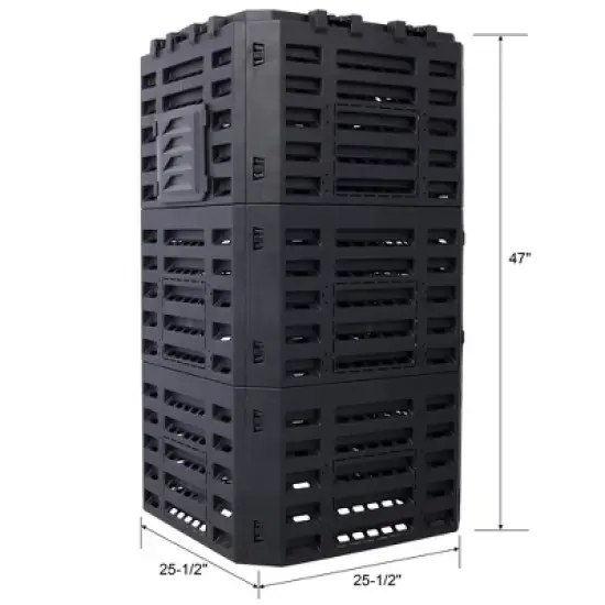 Garden Composter Bin Made From Recycled Plastic, Outdoor Compost Bin, 90/132 Gallons Large Compost Bin,abstract,black,25in,2.08ft image {4}