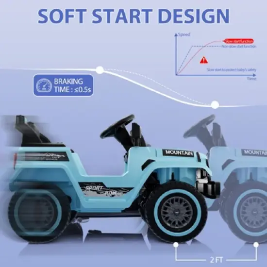 Kids Ride On Truck Car, 12V Battery Powered Electric Vehicles Toy w/Parent Remote Control, Spring Suspension, 3 Speeds image {4}