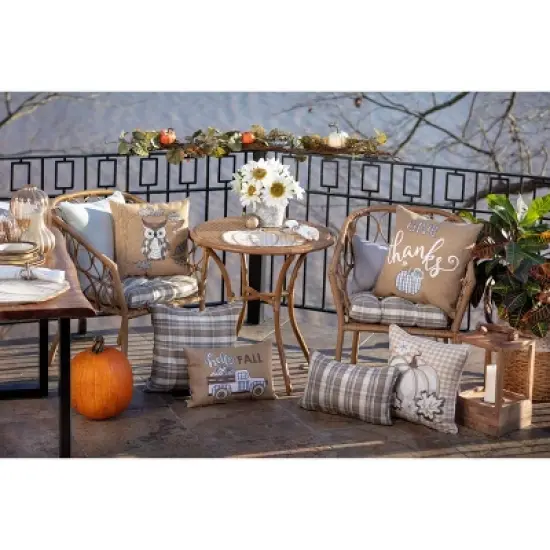 11.5"x18.5" Indoor Thanksgiving Hello Fall Natural Rectangular Throw Pillow  - Pillow Perfect image {4}