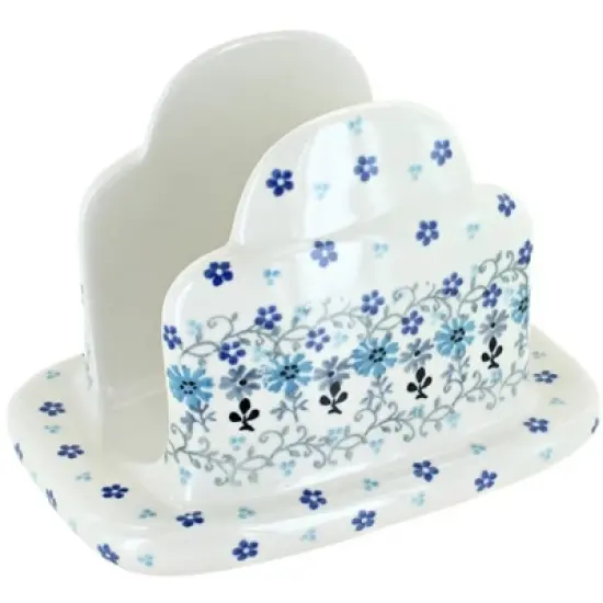 Blue Rose Polish Pottery 487 Ceramika Artystyczna Napkin Holder image {9}