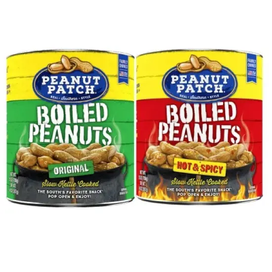 Peanut Patch Boiled Peanuts Duo &ndash; 2 Hot & Spicy (25 oz) + 2 Original (25 oz) Can image {5}