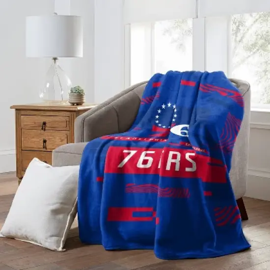 NBA Philadelphia 76ers Digitized 60 x 80 Raschel Throw Blanket image {1}