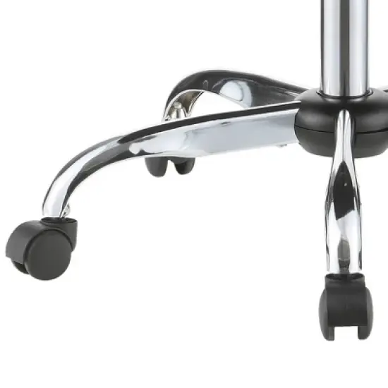 Leatherette Office Chair with Sloped Back and Diamond Stitching Brown - Benzara image {3}