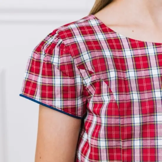 Hope & Henry Girls' Short Sleeve Button Back Schoolgirl Dress, Kids image {7}