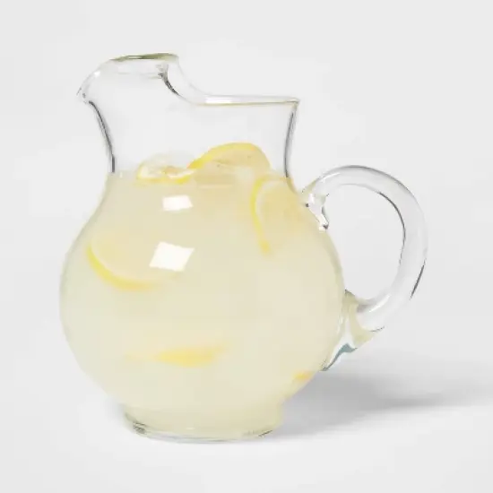 90.6 fl oz Glass Round Pitcher with Handle - Threshold&trade;: Traditional Clear Beverage Server, BPA & Lead-Free image {2}