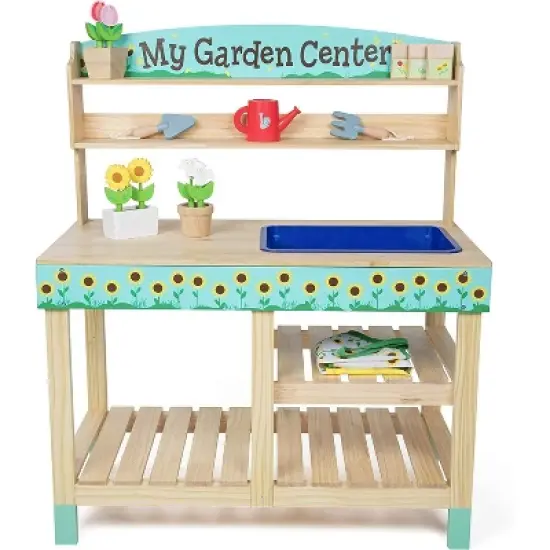 Svan Wooden Toy Gardening Center Indoor Playset - 22 Pc Garden Stand Set - Interactive & Fun Pretend Playtime, Great for Summertime! image {5}