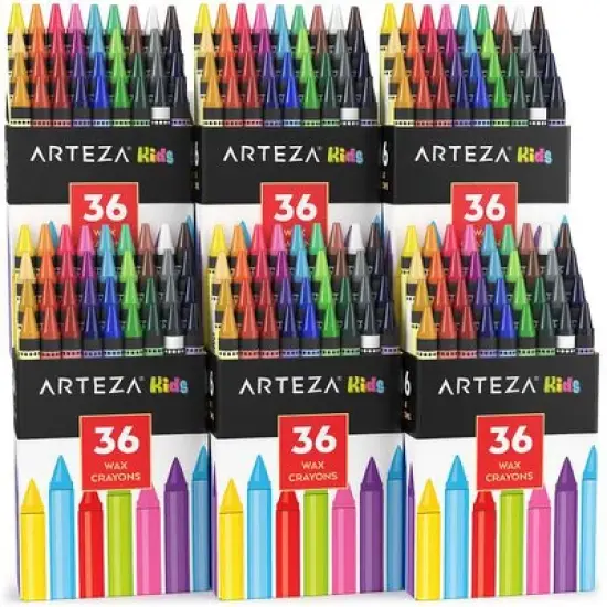 Arteza Kids Wax Crayons, 36 Pieces Each - 6 Pack image {2}