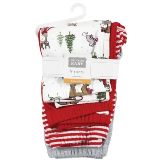 Hudson Baby Unisex Baby Cotton Pants, Christmas Forest image {1}
