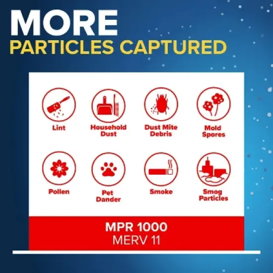 Filtrete 16x20x1 2pk Allergen Defense Air Filter 1000 MPR: MERV 11 Electrostatic Furnace Filter, Captures Dust & Pollen image {2}