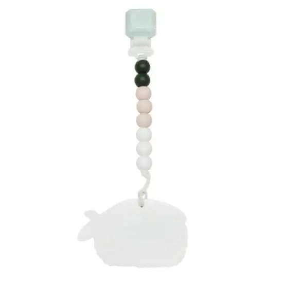 Loulou Lollipop Silicone Teether with Clip - Shrimp image {1}