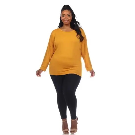 Plus Size Banded Dolman Top - White Mark image {3}