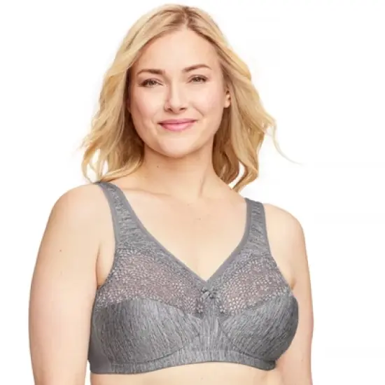 Glamorise Womens MagicLift Moisture Control Wirefree Bra 1064 Gray Heather image {5}