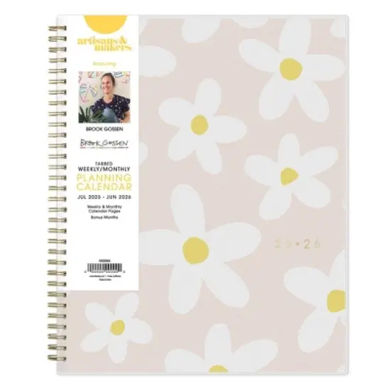 Blue Sky Brook Gossen Planner Frosted 8.5"x11" 2025-2026 Weekly/Monthly Wirebound 12 Months Oopsy Daisy image {2}