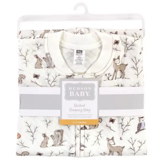 Hudson Baby Infant Girl Premium Quilted Sleeveless Sleeping Bag and Wearable Blanket, Enchanted Forest image {1}