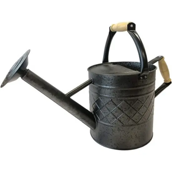 Gardener Select Metal Diamond Watering Can, Black, 2.5 Gallons image {2}