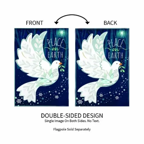 Evergreen Peace on Earth Dove Burlap Garden Flag 12 x 18 Inches Indoor Outdoor Decor image {4}