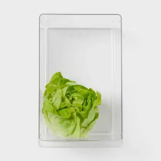 Large Wide Fridge and Pantry Organizer Bin - Brightroom&trade;: Clear Freezer-Safe Storage, 14.5"x9.14"x6" image {2}