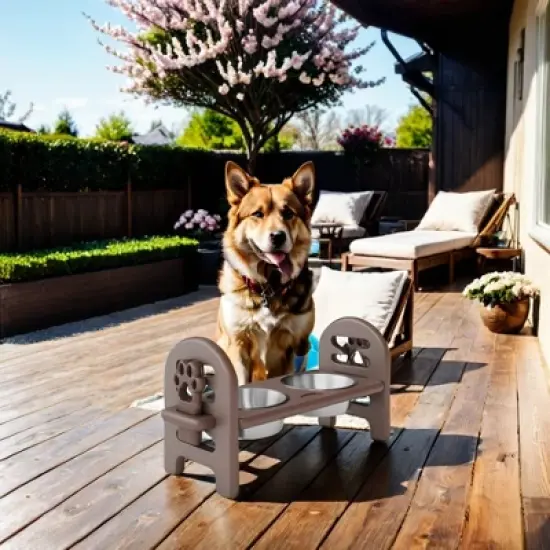 SEVOBAL Pet Water Bottle  Adjustable Pet Bowl, Brown(19"*7"*9.5") image {2}