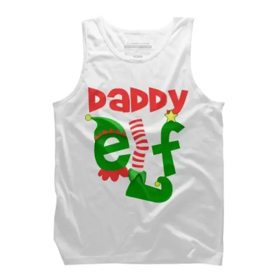 Men's Design By Humans Daddy Elf Christmas By personalized Tank Top image {4}